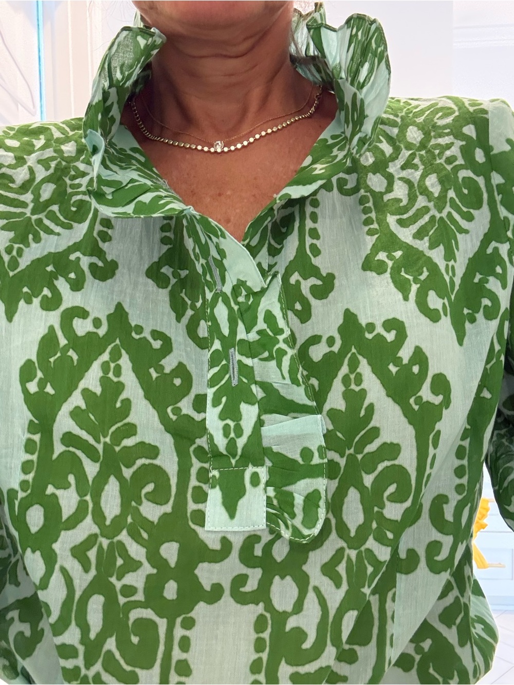 Rungolee Green Printed Popover Shirt
